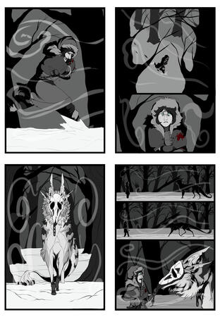 A page of a short comic called Pakana, Heathen in english