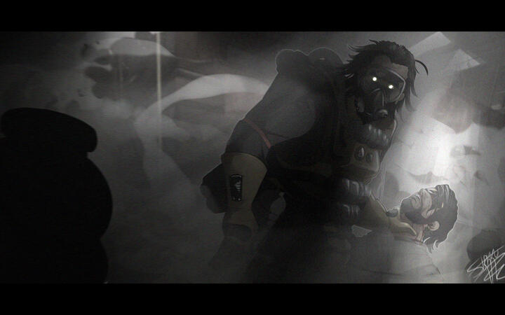 Fanart of the game called Apex Legends, photobash experiment on the background