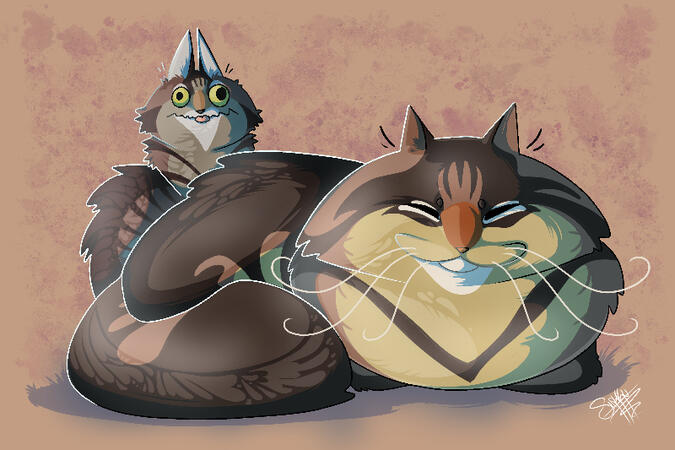 My cats in the style i am creating an Instagram miniseries. Launched it in 2024